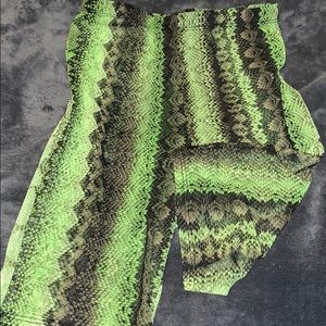 Snake print biker shorts